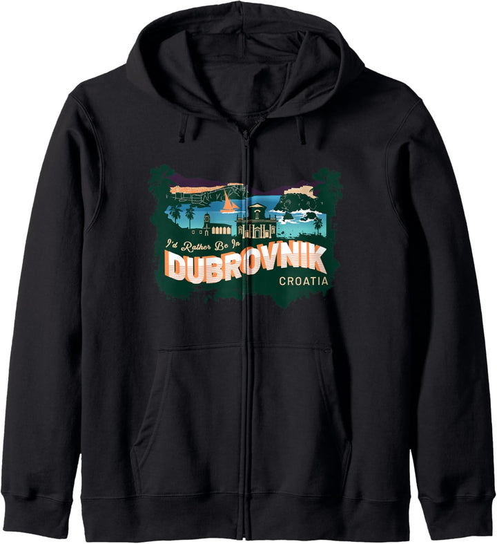 Ich wäre lieber in Dubrovnik Kroatien Vintage Souvenir Kapuzenjacke