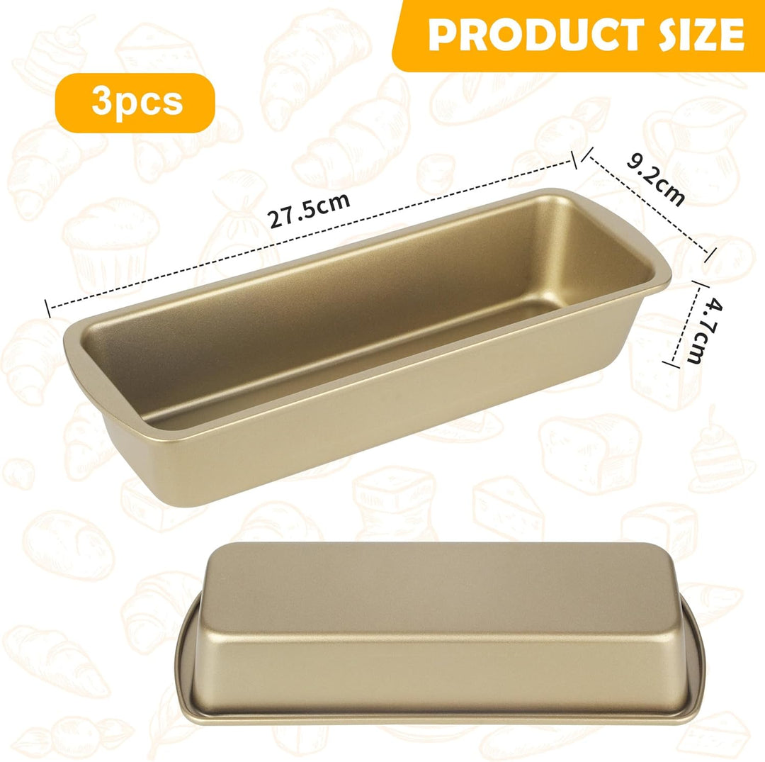 3 Stücke goldener Kohlenstoffstahl brot Brotbackform,Kastenform kuchen, antihaftbeschichtet, Kastenf