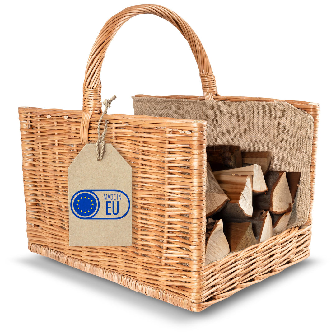 Creative Home Gross Kaminkorb Holzkorb Kaminholzkorb Rattan | 50 x 34 x 50 cm | Aufbewahrung Rechtec