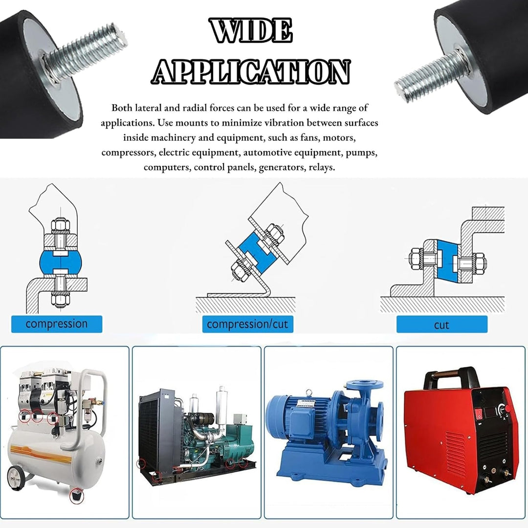 Hilitand 4 Stück M10 40 x 30 mm Stossdämpfer Gummihalterung Anti-Vibration Gummihalterung Stossdämpf