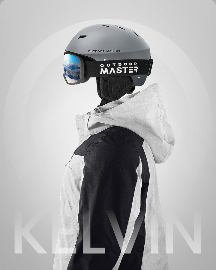 OutdoorMaster Kelvin Unisex Skihelm - Schneesporthelm für Skifahren/Snowboard mit Belüftungssystem,