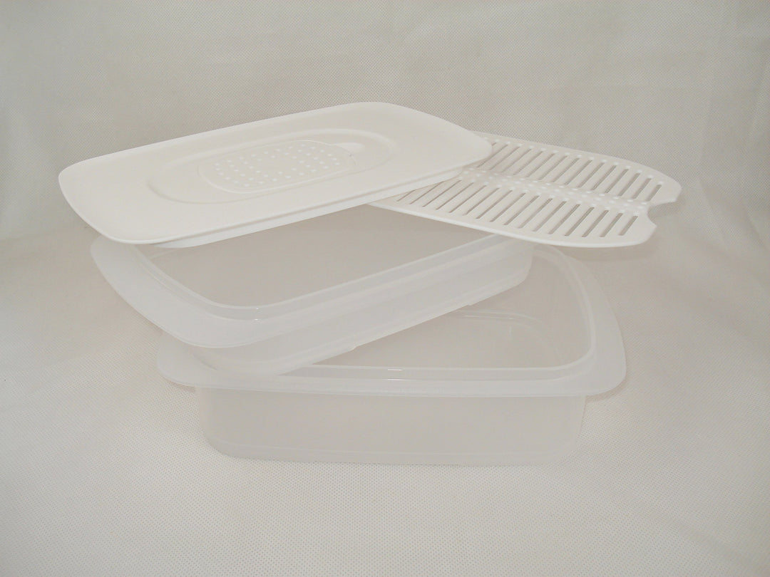 Tupperware Cool`N Fresh 1,5 L + 700 ml + Klimadeckel weiss + Frischegitter weiss