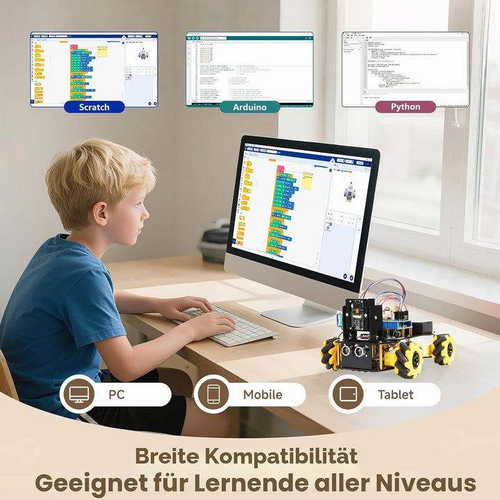 ACEBOTT Roboter Spielzeug für Kinder, Roboter Kinder mit 3-MP-Kamera, kompatibel mit Arduino und Scr