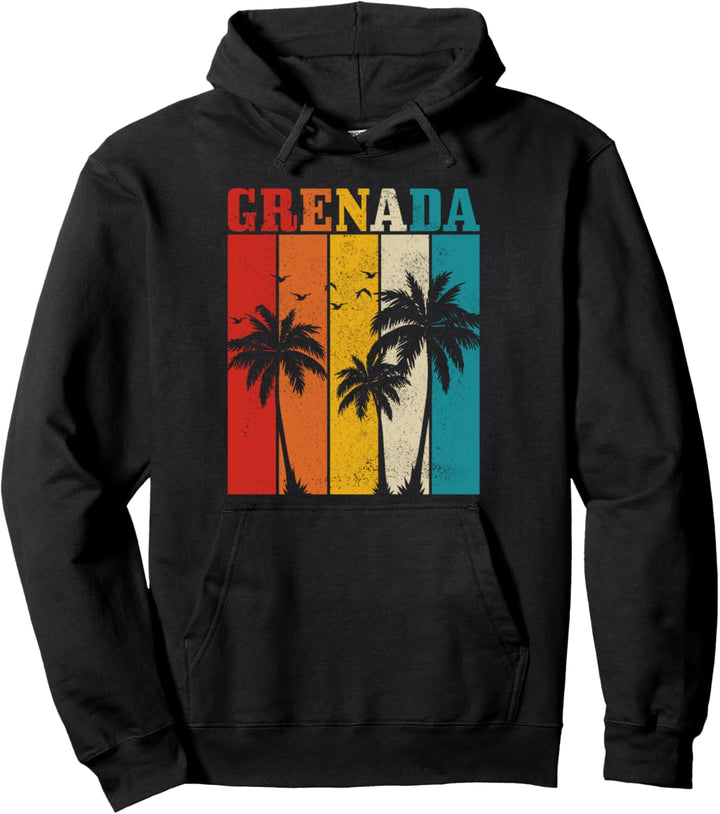 Grenada Vintage Surfer Palmen Karibik Souvenir Pullover Hoodie