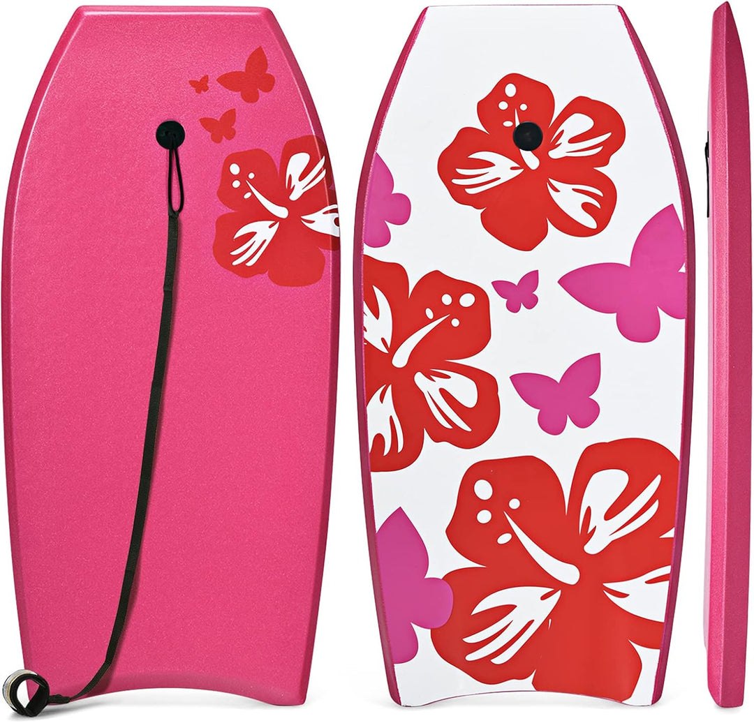 RELAX4LIFE Schwimmbrett tragbar, Schwimmboard mit Halteleine, Rutschfestes Surfbrett für Kinder & Er