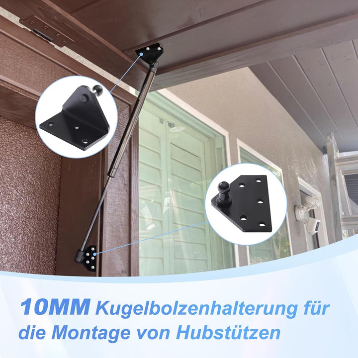 Universal 10MM Kugelbolzen Montagehalterung Breit für Gasdruckfeder Gasdruckdämpfer Gasfeder Federst