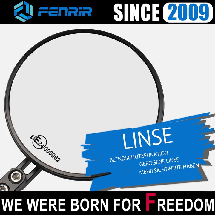 FENRIR E Geprüft E24 Lenkerendenspiegel Motorrad Spiegel Seitenspiegel lenkerende Rückspiegel Blends