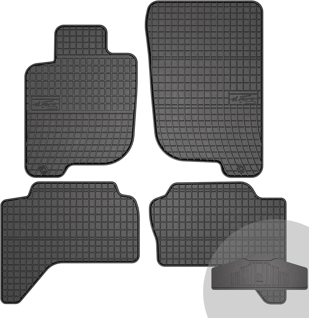 FROGUM EL Toro Gummimatten Ganzjähriges-Set von Autofussmatte Auto Fussmatten für Mitsubishi L200 IV