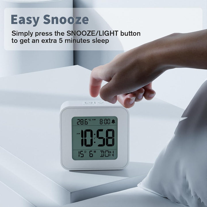 LATEC Wecker Digital, Digitaler Wecker Batterie, Klein Reisewecker Digital Uhr mit Temperaturanzeige