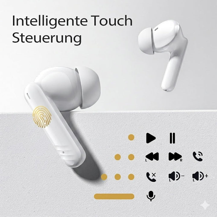 W70 Pro Bluetooth Kopfhörer In-Ear, Bluetooth 5.4 Wireless Earbuds mit HiFi-Sound, Sport Ohrhörer mi