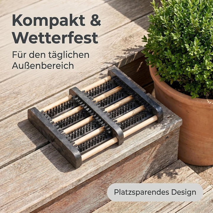 Entrando Schuhabstreifer für aussen - kräftige und robuste Bürsten - pflegeleicht, rutschfest - Fuss