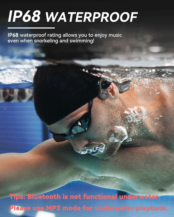 Voistek Knochenschall Kopfhörer,Bluetooth Open Ear Sportkopfhörer Kabellos mit IPX8 Wasserdichtigkei
