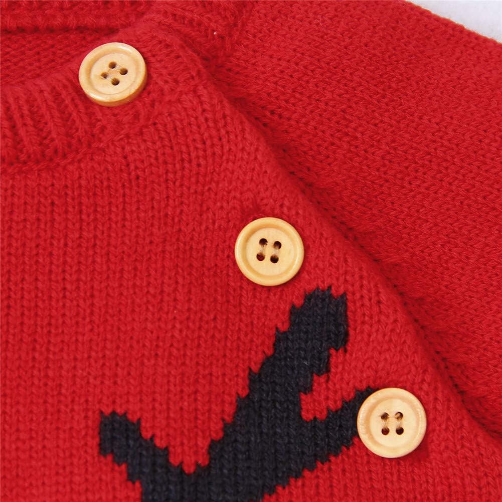 L&amp;ieserram Baby Jungen Mädchen Unisex Stricken Weihnachten Outfits Baby Kleidung Weihnachtsset Babyk
