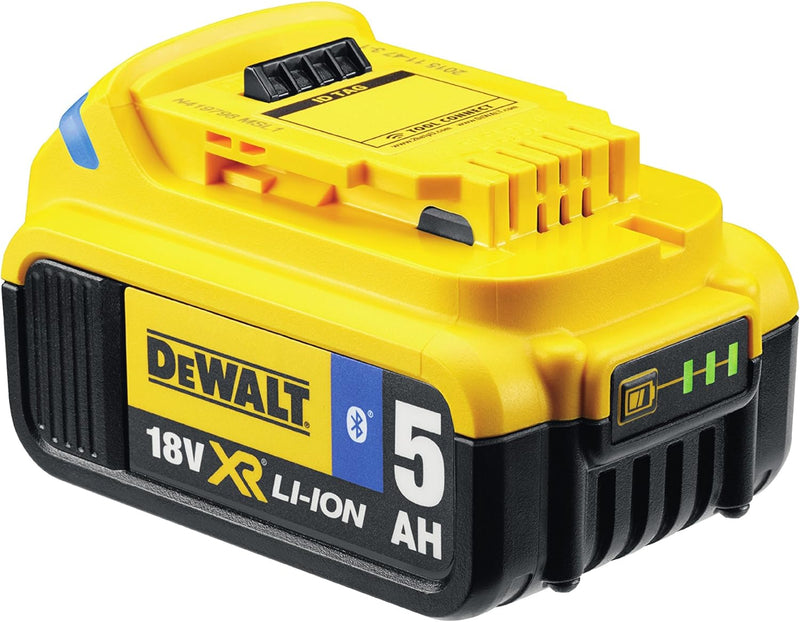 DeWalt Ersatz-Akku (18 Volt, 5,0 Ah XR-Akku mit Bluetooth-Technologie, kompatibel mit allen 18 Volt