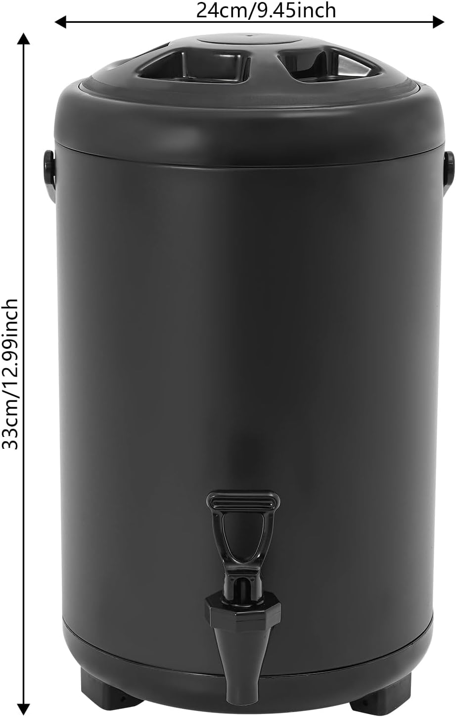 10L Isolierter Getränkespender Edelstahl mit Zapfhahn Gastro Transport Thermobehälter für Heisse&Kal