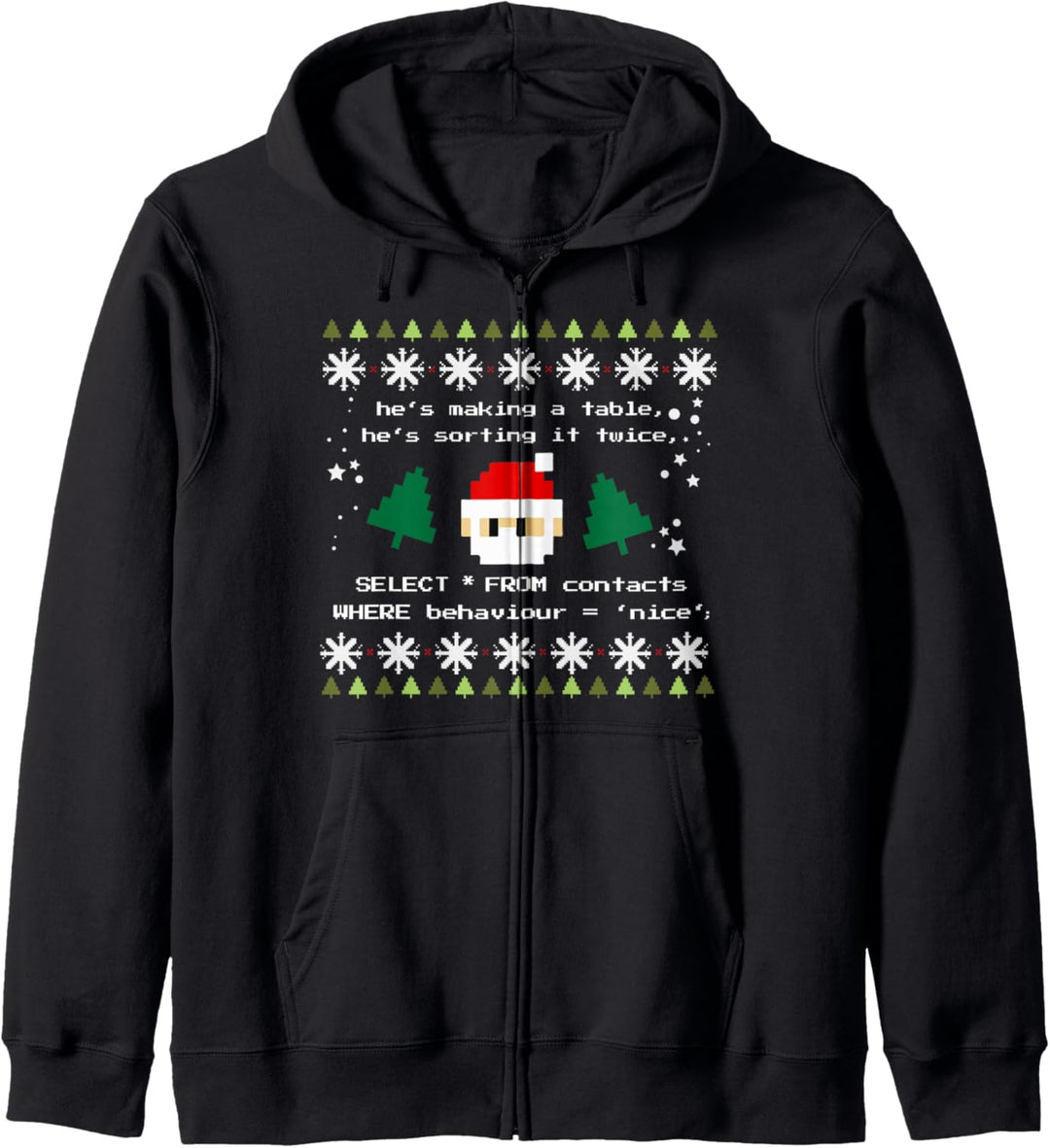 SQL Santa Claus Datenbank DB Clause Informatik Programmierer Kapuzenjacke