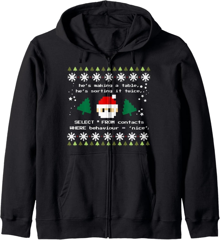 SQL Santa Claus Datenbank DB Clause Informatik Programmierer Kapuzenjacke