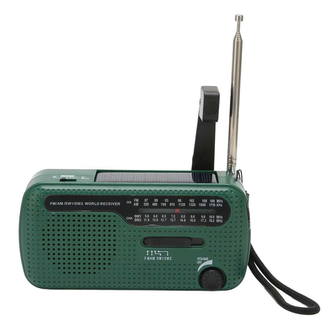 Notfall-Handkurbelradio Solar-Wind-Up-Radios mit USB-Handy-Ladegerät, Taschenlampe, tragbares AM/FM-