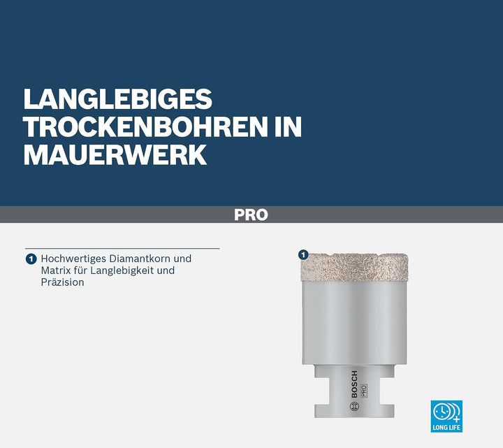 Bosch Professional 1x Diamanttrockenbohrer Dry Speed Best for Ceramic (für Trockenbohren von Hartker