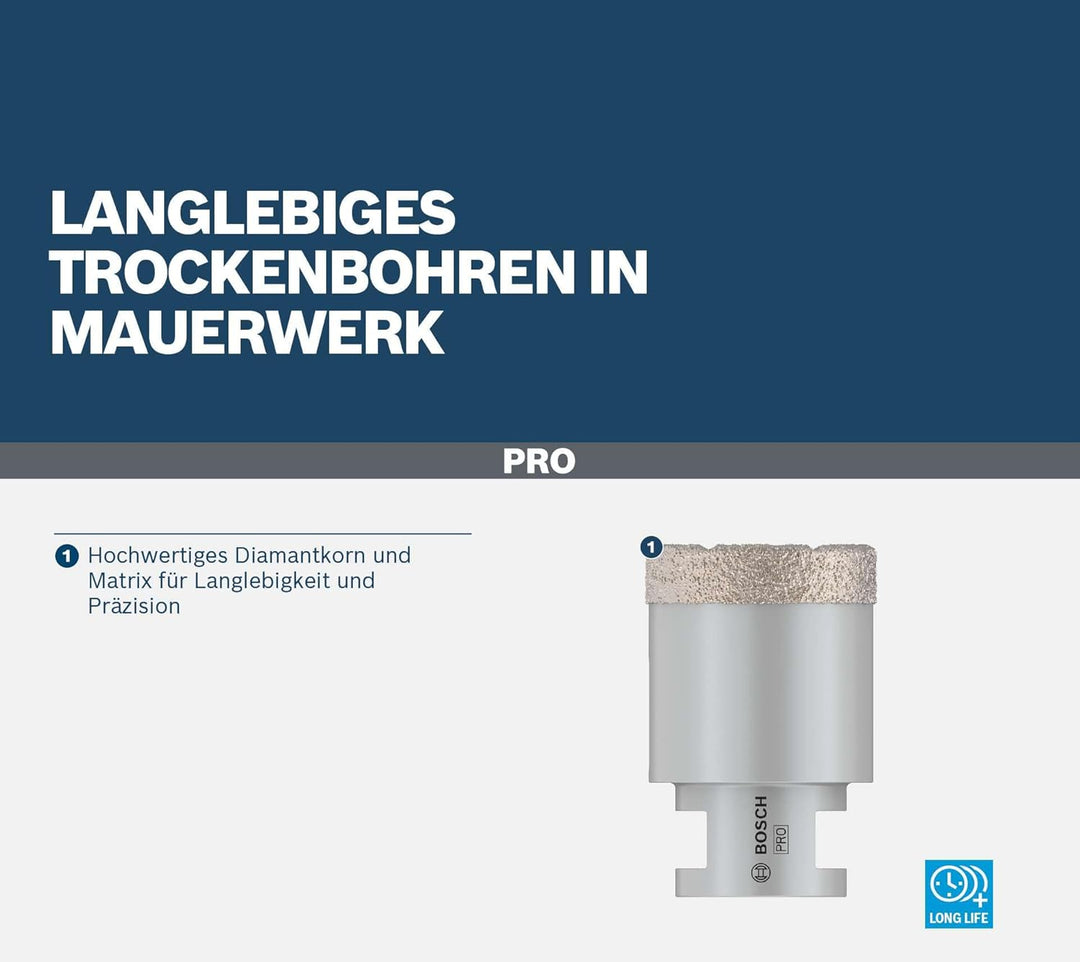 Bosch Professional 1x Diamanttrockenbohrer Dry Speed Best for Ceramic (für Trockenbohren von Hartker