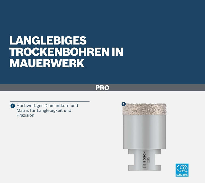 Bosch Professional 1x Diamanttrockenbohrer Dry Speed Best for Ceramic (für Trockenbohren von Hartker