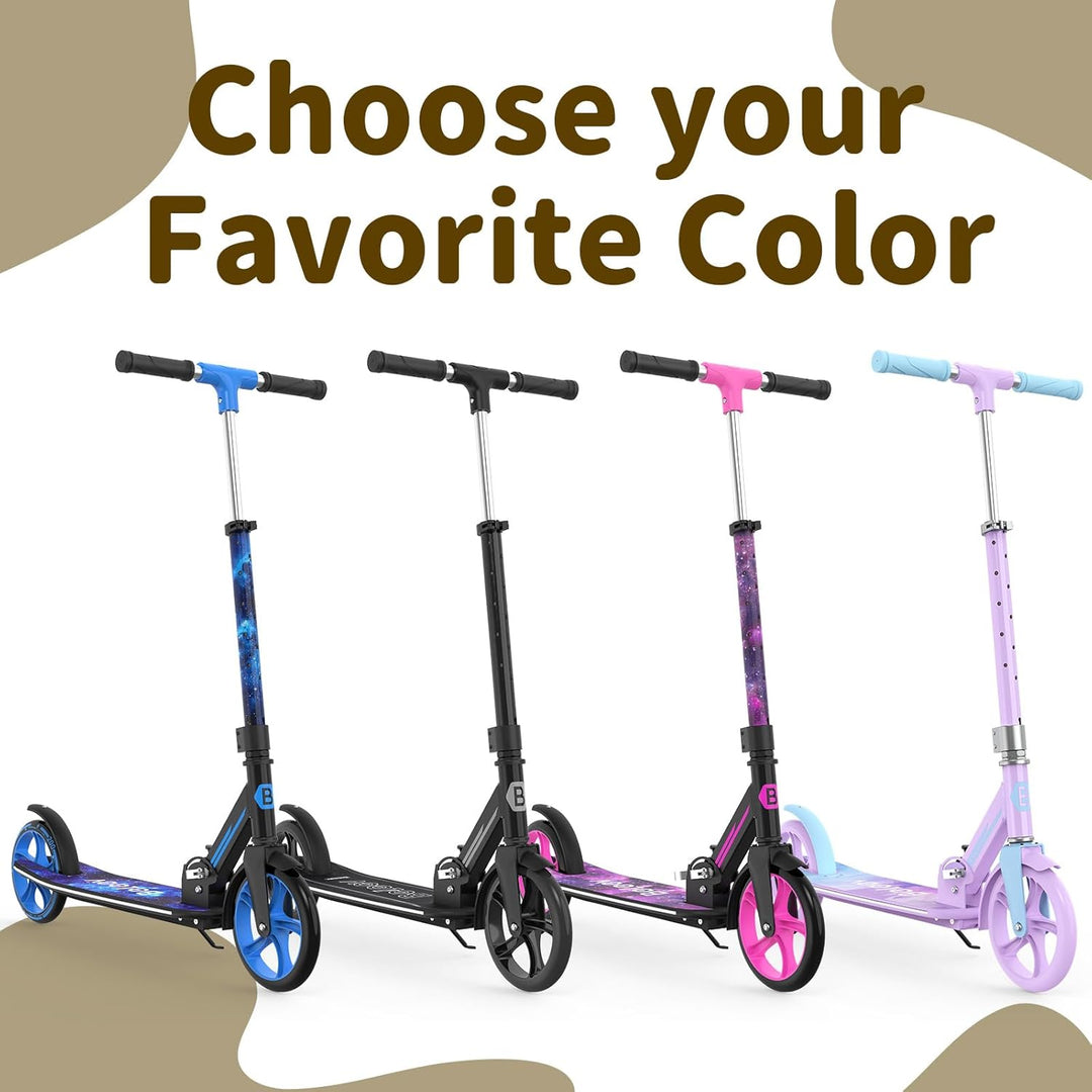 BELEEV V9 Big Wheel Scooter mit LED Leuchtet Lenker & Deck, Roller Kinder 6 Jahre mit Höhenverstellb
