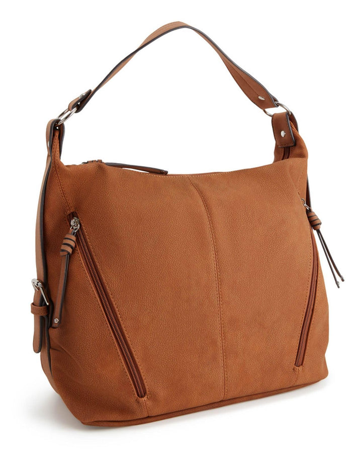 TOM TAILOR bags Caia Damen Hobo Bag Schultertasche 37 x 14 x 30 Cognac, 37 x 14 x 30 Cognac