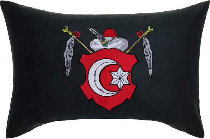 EXPRESS-STICKEREI Osmanisches Wappen Premium Kissen mit Füllung Fahne Türkei Flagge Dekokissen Zierk