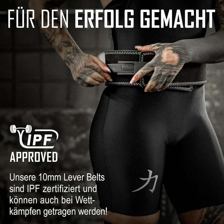Strength Shop 10mm Lever Belt Gewichthebergürtel + Hebelschnalle, IPF-Zertifiziert für Wettkampf &amp; C
