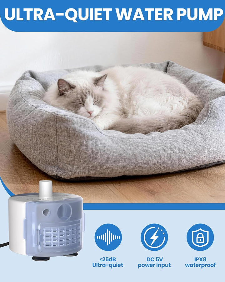 Ersatzpumpe für TOMXCUTE Katze Trinkbrunnen Super Leise, 5V, 1.5W, Pumpe