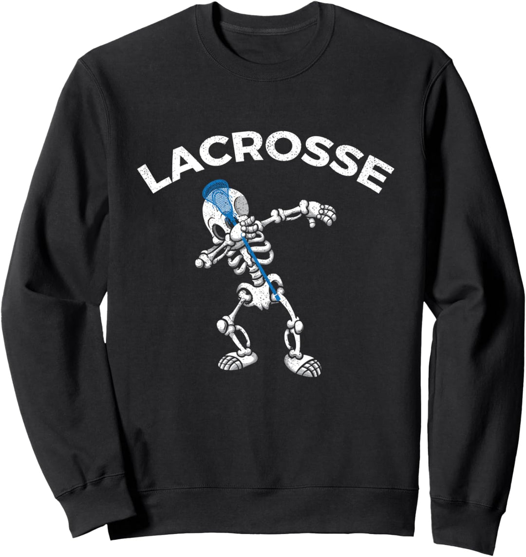 Halloween Dabbing Skeleton Lacrosse Dab Dance Sweatshirt