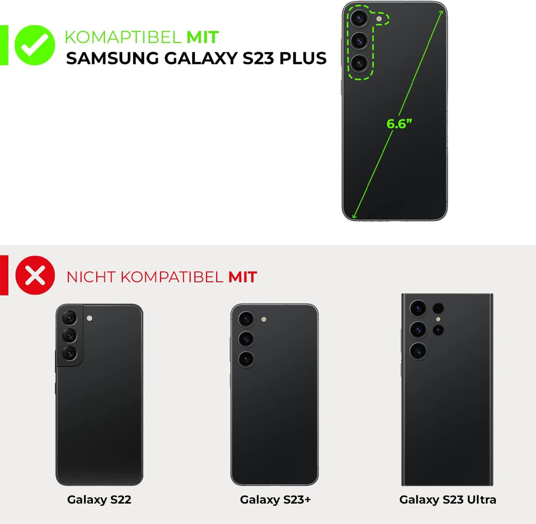 Snakehive Galaxy S23 Plus Hülle Leder | Stylische Handyhülle mit Kartenhalter & Standfuss | Handyhül