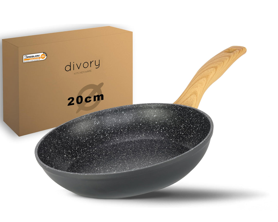 DIVORY Bratpfanne 20cm Induktion – Antihaft Beschichtete kleine Universalpfanne für alle Herdarten -