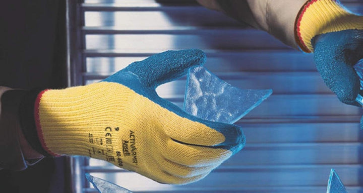 Ansell PowerFlex 80-600 Schnittschutz-Handschuhe, Mechanikschutz, Blau, Grösse 7 (12 Paar pro Beutel