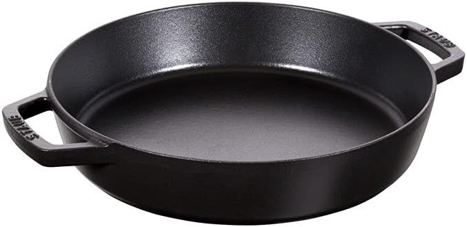 Staub Bratpfanne mit zwei Griffen, Induktionsgeeignet, Gusseisen, Schwarz, 20 cm, 1 Einheiten 20 cm