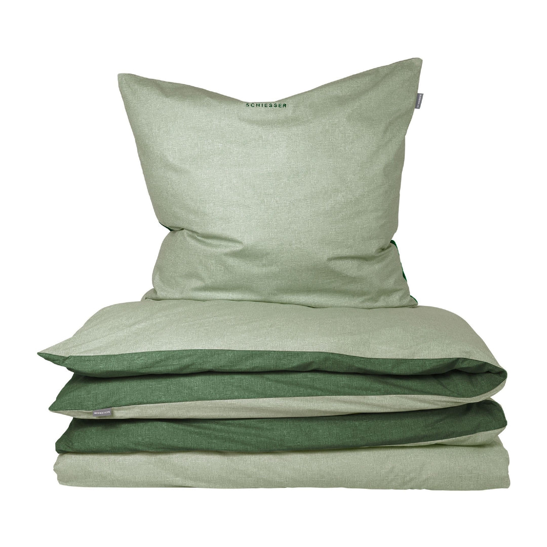 Schiesser Wende-Bettwäscheset Doubleface in angenehm glatter Renforcé Qualität, Made IN Green, Farbe