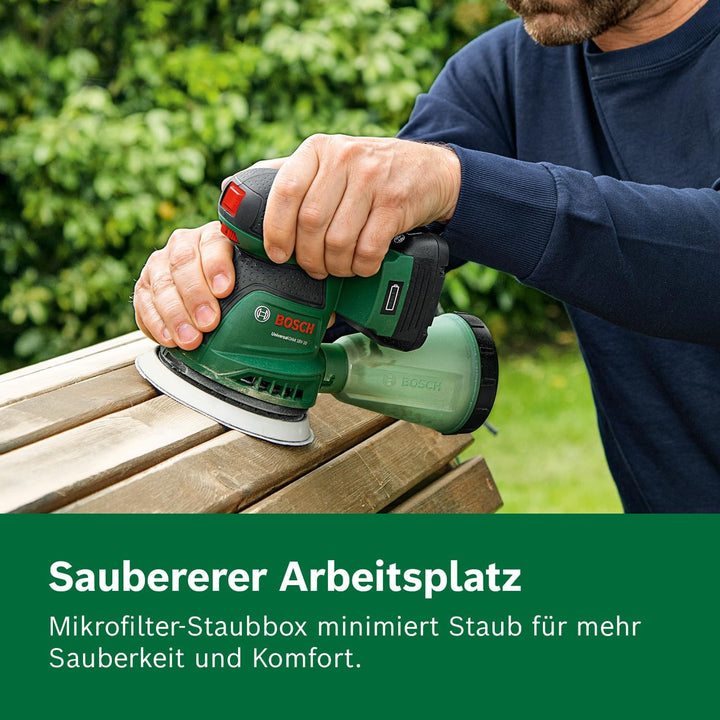 Bosch Akku-Exzenterschleifer UniversalOrbit 18V-20 Set (Schleifen von mittelgrossen bis grossen Holz