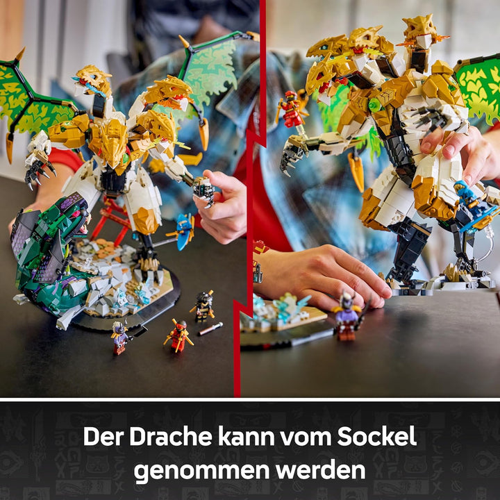 LEGO NINJAGO Duell mit dem Ultradrachen - Spielzeug mit 4-köpfiger Actionfigur, Schlange & 4 Minifig