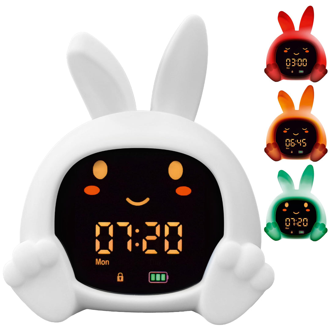 ZAZU Sarah Sleeptrainer für Kinder – Nachtlicht (5 Farben), Soundmaschine, Wecker mit 6 Sounds, Auge