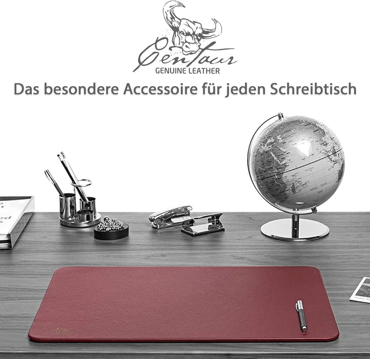 Centaur - Hochwertige Leder Schreibtischunterlage - Weinrot 40x60 cm - ideal für Büro und Zuhause -