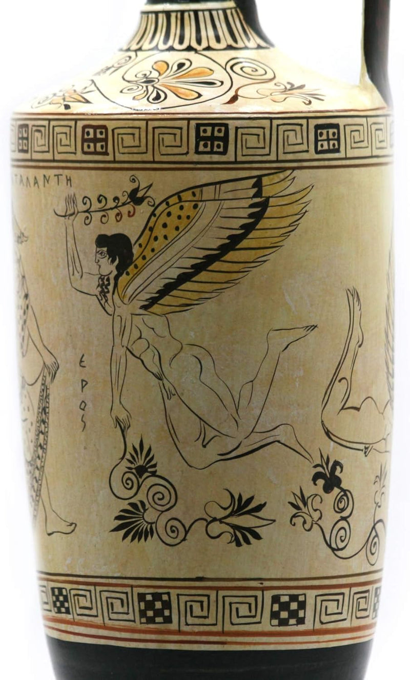 Atalanta Lekythos EROS Vase, Götter der Liebe, antike, griechische Keramik, Kopie