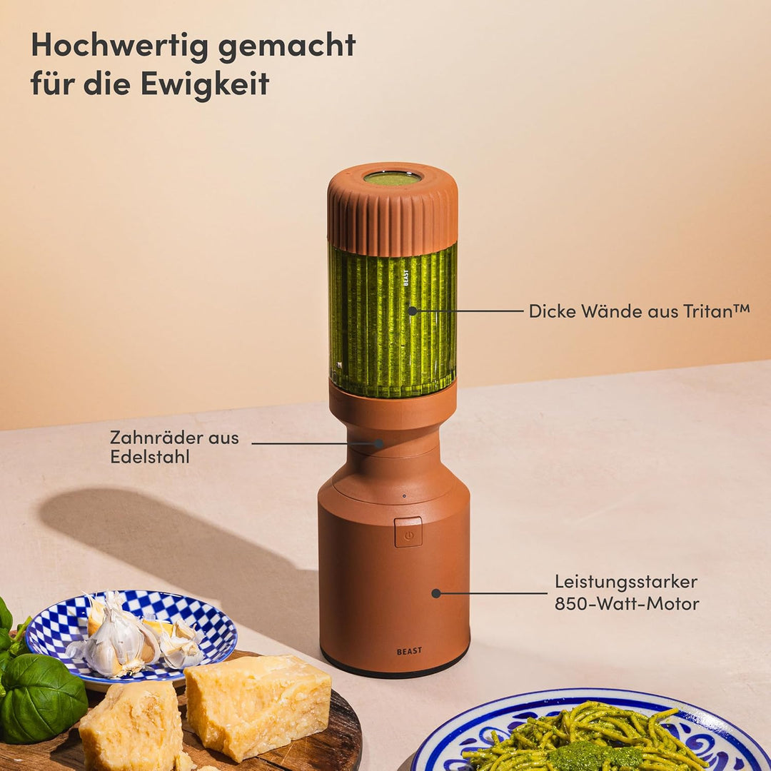BEAST Smoothie Maker 850W - Kompakter Standmixer Hochleistungsmixer mit 3 Tritan Mixbechers - 785ml