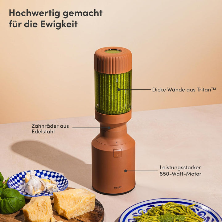 BEAST Smoothie Maker 850W - Kompakter Standmixer Hochleistungsmixer mit 3 Tritan Mixbechers - 785ml