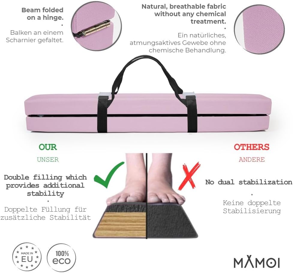 MAMOI® Faltender Schwebebalken Kinder (200 cm) | Turngeräte für Zuhause Anti-Rutsch Gymnastik Kinder