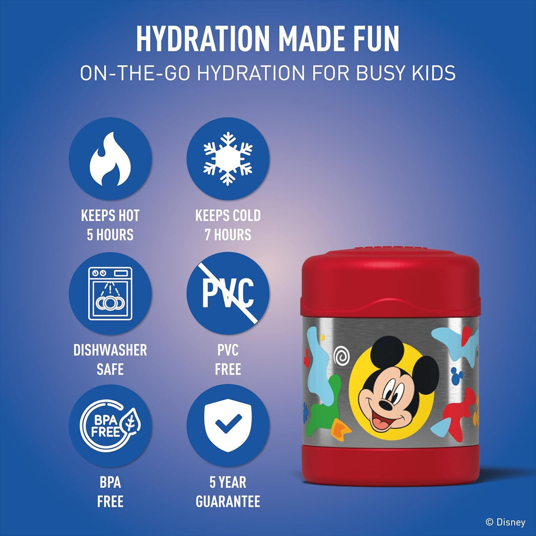 Thermos kids FUNTAINER Thermobehälter für Essen 300ml, Disney Mickey Maus - Edelstahl, absolut dicht
