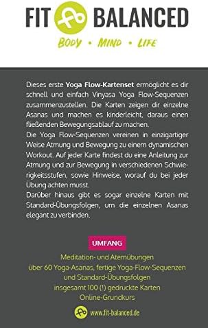 YOGA Karten, für Anfänger und Fortgeschrittene, mit 60 Yogaübungen, mit Online-Einführungs-Kurs, mit
