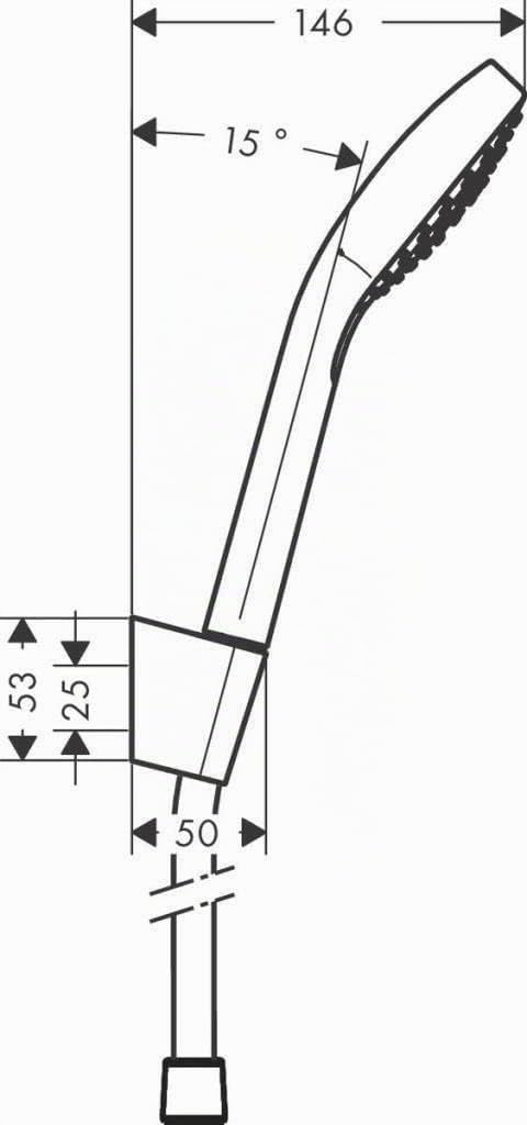 hansgrohe Croma Select E Duschkopf inkl. Duschkopfhalter, 3 Strahlarten, Weiss/Chrom Weiss/Chrom Set