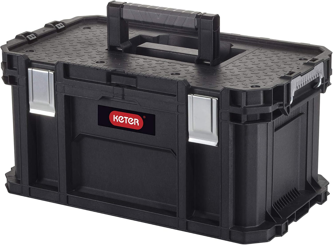 Keter Connect Werkzeugkasten, 54x31.2x27.5 cm, mit herausnehmbaren Einsatz, stapelbar (Connect Syste