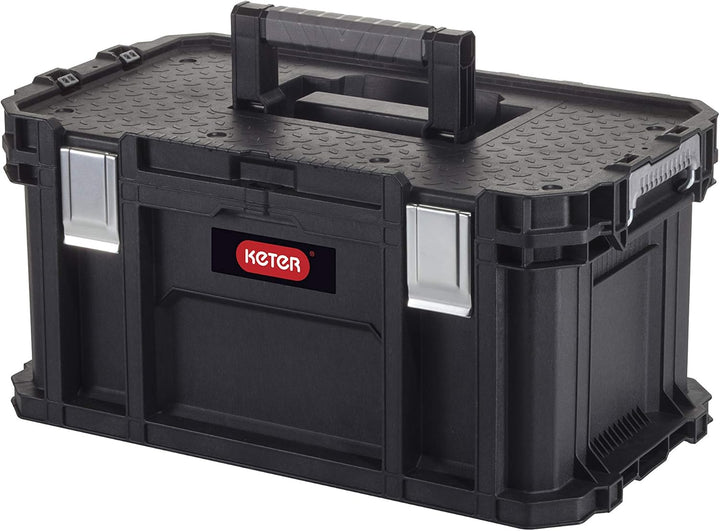 Keter Connect Werkzeugkasten, 54x31.2x27.5 cm, mit herausnehmbaren Einsatz, stapelbar (Connect Syste