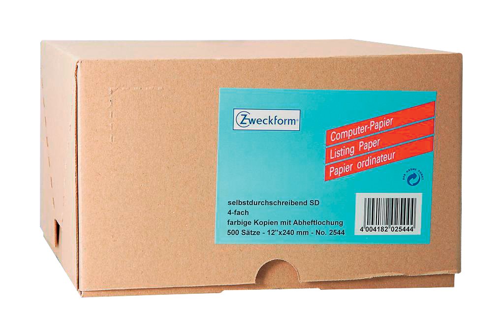 AVERY Zweckform 2544 Computer Papier (500 Blatt, 52 g/m², Format 12"x240 mm, endlos, 4-fach/-farbig,